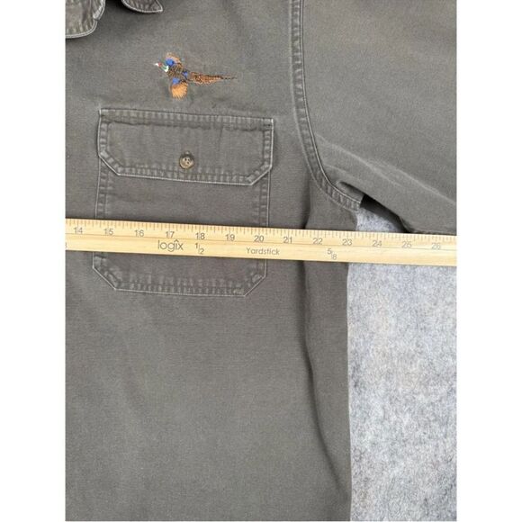 Cabela's Shirt Men's Large Gray Denim 100% Cotton Outdoor Workwear Button-Up - Picture 7 of 8